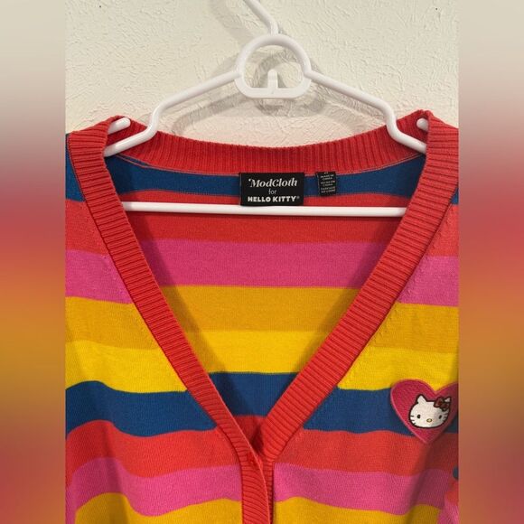ModCloth x Hello Kitty Cardigan | Cute Striped Knit Sweater - Picture 4 of 7